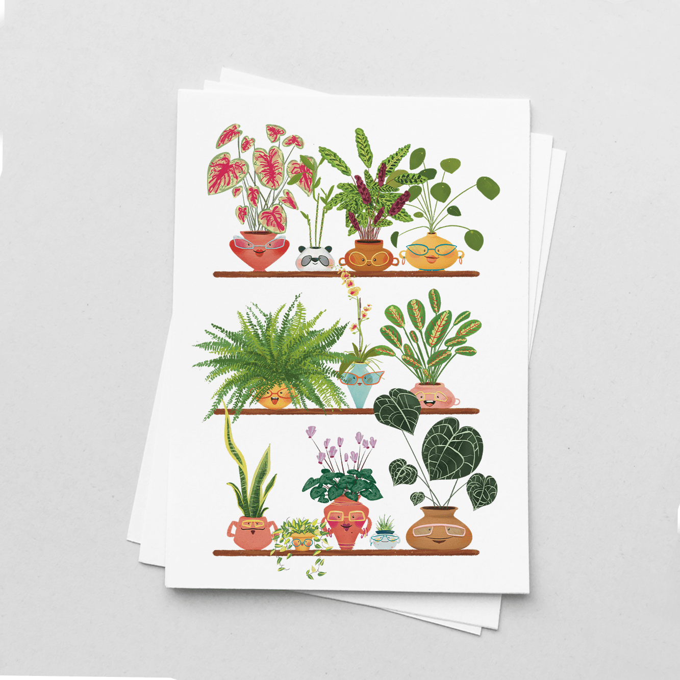 גלויה שמחה על מדפים